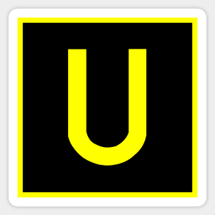 U - Uniform - FAA taxiway sign, phonetic alphabet Sticker